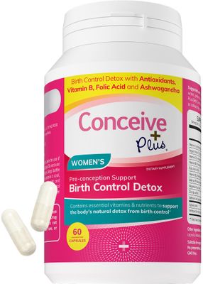 CONCEIVE PLUS Birth Control Detox Supplement - Prenatal Vitamins Best for Women - Support Hormone Balance &amp; Ovarian Health - Essential for Women Trying to Conceive - Dietary Supplements - 60 Capsules