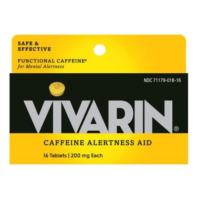 Vivarin, Caffeine Pills, 200mg Caffeine per Dose, Safely and Effectively Helps You Stay Awake, No Sugar, Calories or Hidden Ingredients, Energy Supplement, 16 Tablets