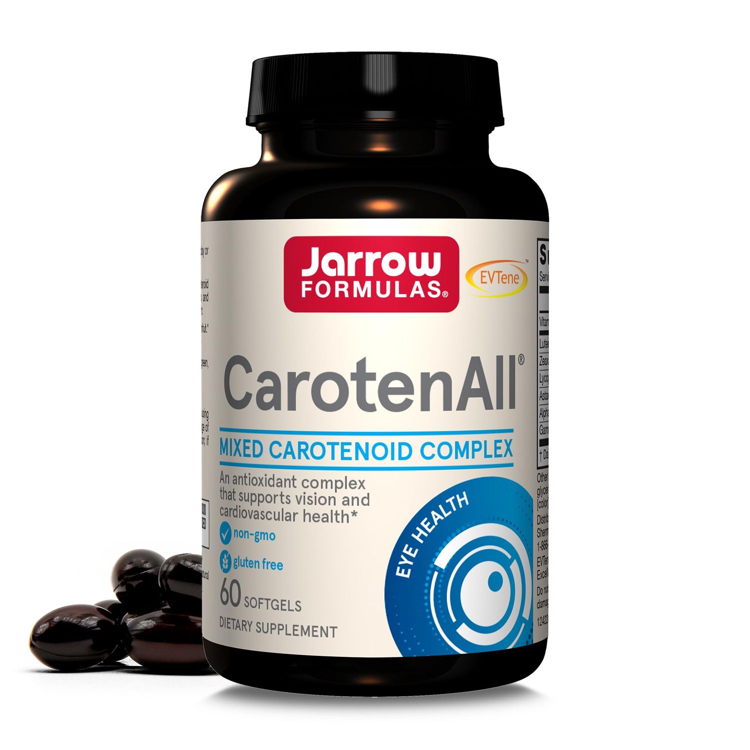 Jarrow Formulas CarotenAll, Dietary Supplement, Antioxidant Support for Vision and Cardiovascular Health, 60 Softgels, Up to a 60 Day Supply