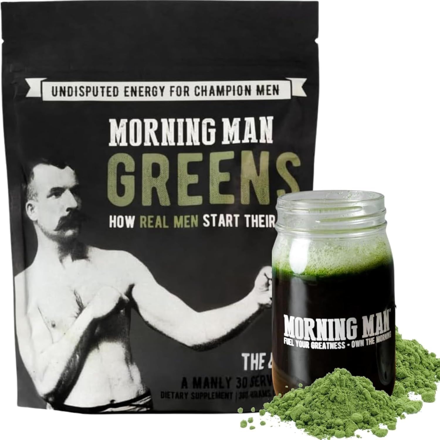 Best Tasting Greens Probiotic Superfood Mix, 95mg Caffeine, Kick Start Your Morning, 75+ Vitamins, Green Tea &amp; Coffee Extracts, Digestive Enzymes, Gluten Free, Vegan, Energy, Gut Health, 30 Servings