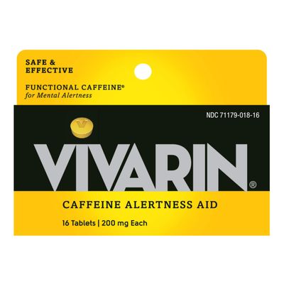 Vivarin, Caffeine Pills, 200mg Caffeine per Dose, Safely and Effectively Helps You Stay Awake, No Sugar, Calories or Hidden Ingredients, Energy Supplement, 16 Tablets