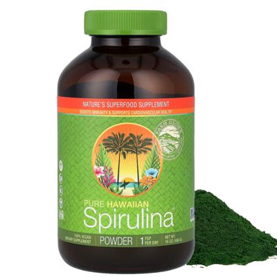 Nutrex Hawaii, Pure Hawaiian Spirulina Powder, Vegan, Supports Immune System, Heart, Cells and Energy, 16 Ounce