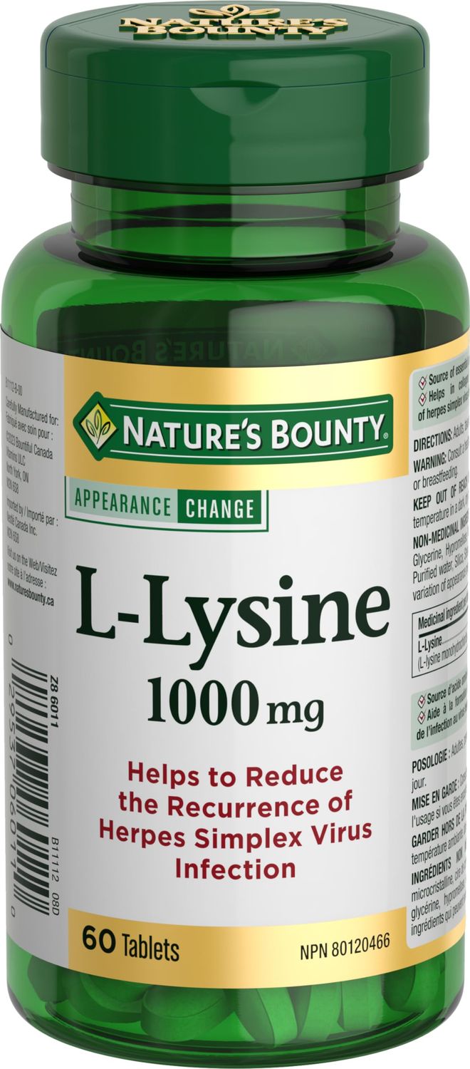Nature's Bounty L-Lysine - 1000 mg - 60 Tablets