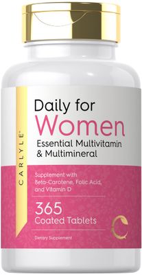 Carlyle Women&#39;s Daily Multivitamin | 365 Tablets | Vitamin and Mineral Supplement | Non-GMO, Gluten Free Pills