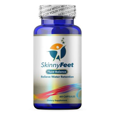 Skinny Feet Water Retention and Swelling Support - Reduces Overall Body Fluid Retention -Including Feet, Ankles, Legs, Hands. Natural Edema Supplement (60 Capsules).
