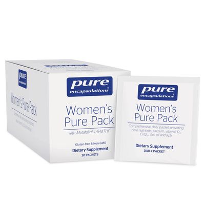 Pure Encapsulations Women&#39;s Pure Pack - for Women Over 40 - Bone, Heart, Eye &amp; Breast Health* - with Calcium, DHA, EPA &amp; CoQ10 - Once-Daily - 30 Packets