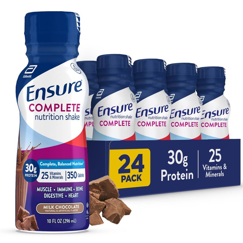 Ensure COMPLETE Milk Chocolate Nutritional Shake | Complete, Balanced Meal Replacement | Ready To Drink | 30g Protein, 27 Vitamins &amp; Minerals | 10 fl oz -24 Pack