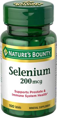 Nature&#39;s Bounty Selenium, Supports Prostate and Immune System Health, 200 mcg, 100 Tablets