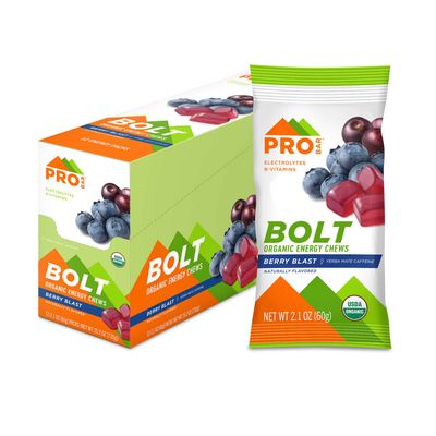 PROBAR - Bolt Organic Energy Chews, Berry Blast, Non-GMO, Gluten-Free, USDA Certified Organic, Healthy, Natural Energy, Fast Fuel Gummies with Vitamins B &amp; C (12 Count)