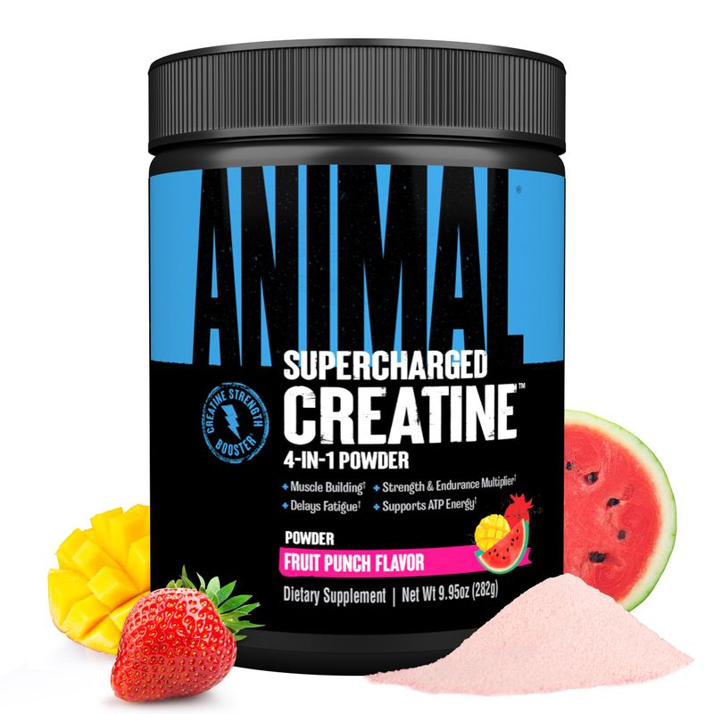 Animal Supercharged Creatine Powder - Enhanced Creatine Monohydrate Supplement Plus Betaine Anhydrous,PurpleForce and Senactiv - Delay Fatigue,Enhance Endurance, Improve Muscle Recovery - Fruit Punch