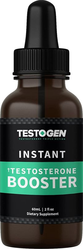 TestoGen Triple-Action Instant Testosterone Booster Drops with Powerful Natural Ingredients, Helps Improve Stamina, Strength and Energy, 60milliliter Bottle
