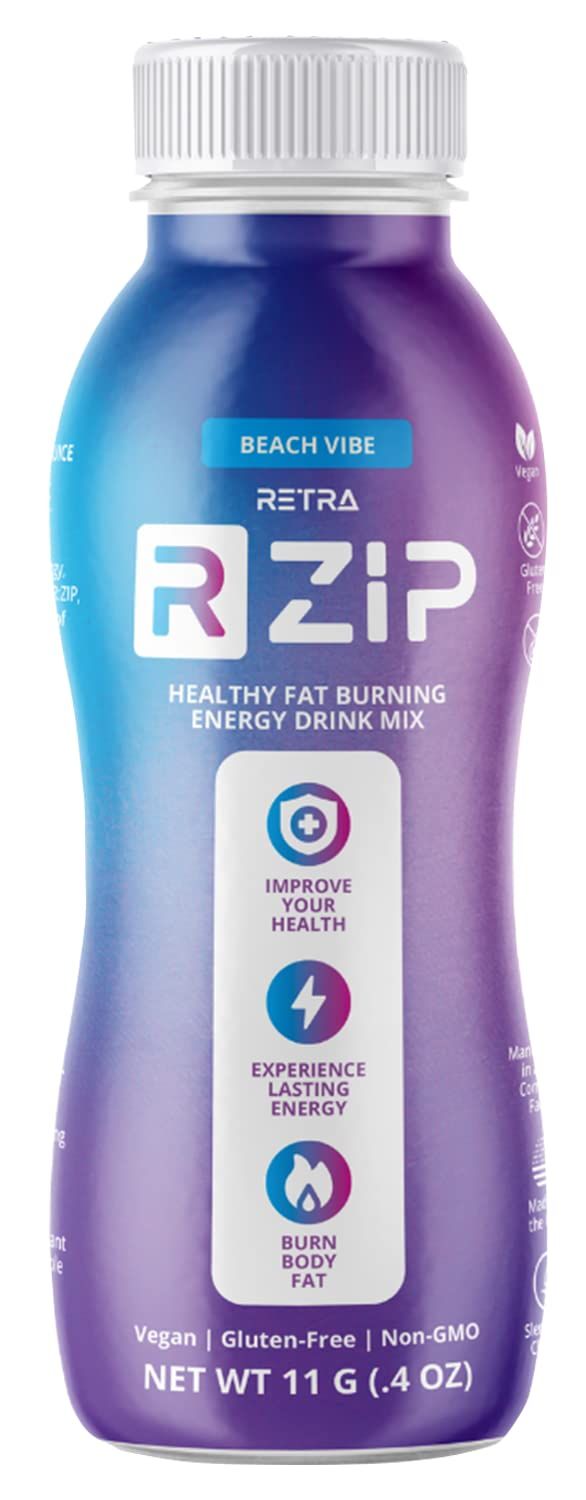 Detox Cleanse Zip 0.4 oz Bottles- Vegan and Gluten Free Energy Drink Mix to Support an Already Healthy Immune System - Beach Vibe Flavor (20 Bottles)