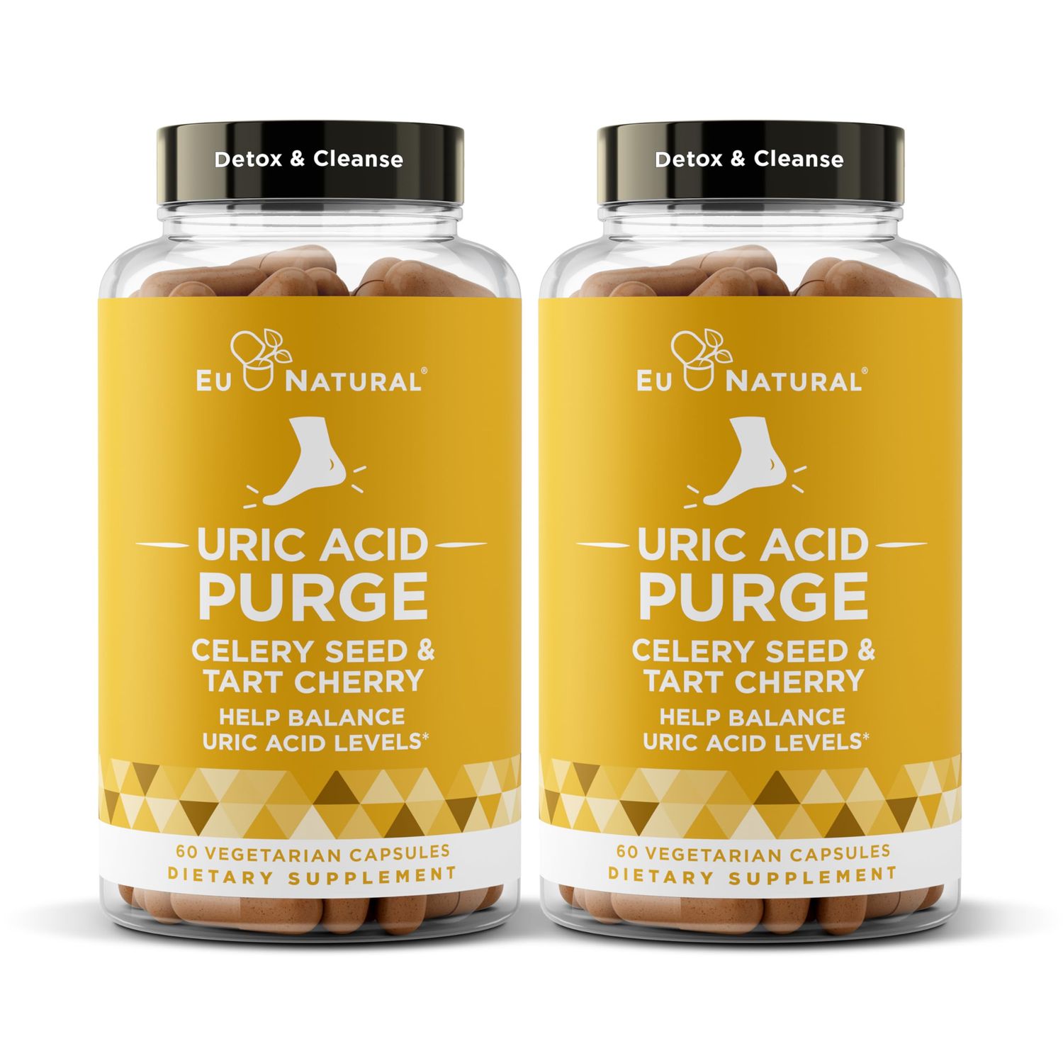 Purge! Uric Acid Flush - Eat &amp; Drink What You Want - Detox and Cleanse with Celery Seed Extract, Tart Cherry &amp; Chanca Piedra for Effective Joint Support &amp; Active Mobility - 120 Soft Vegan Capsules