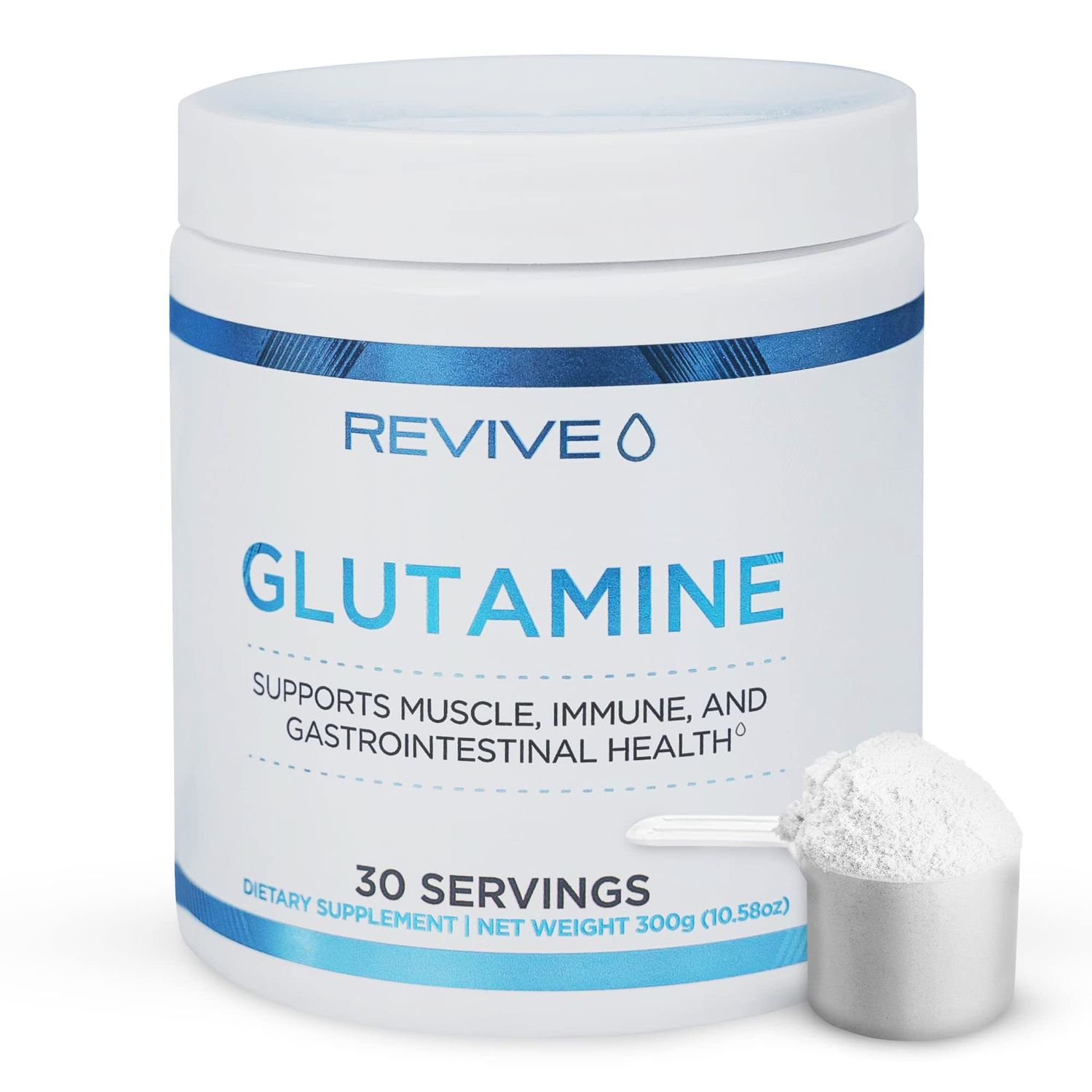 Revive MD Gut L-Glutamine Powder Muscle Recovery &amp; Immune System Booster for Adults - Promotes Digestive Health &amp; Reduces Muscle Soreness - Immunity &amp; Digestion Vegan Pure L Glutamine Supplement