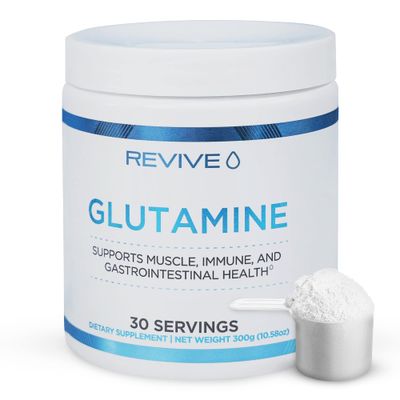 Revive MD Gut L-Glutamine Powder Muscle Recovery &amp; Immune System Booster for Adults - Promotes Digestive Health &amp; Reduces Muscle Soreness - Immunity &amp; Digestion Vegan Pure L Glutamine Supplement