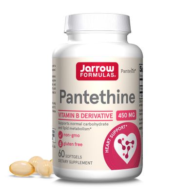 Jarrow Formulas Pantethine 450 mg - Derivative of Vitamin B5 - 60 Servings (Softgels) - Support Heart Health, Carbohydrate &amp; Lipid Metabolism - Coenzyme A (CoA) Precursor - Pantothenic Acid Supplement