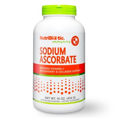 NutriBiotic - Sodium Ascorbate Buffered Vitamin C Powder, 16 Oz | Vegan, Non-Acidic &amp; Easier on Digestion Than Ascorbic Acid | Essential Immune Support &amp; Antioxidant Supplement | Gluten &amp; GMO Free