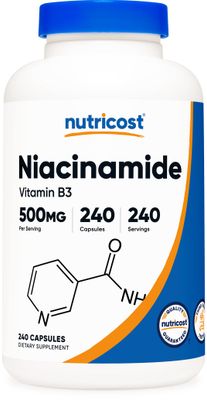 Nutricost Niacinamide (Vitamin B3) 500mg, 240 Capsules - Non-GMO, Gluten Free, Flush Free Vitamin B3