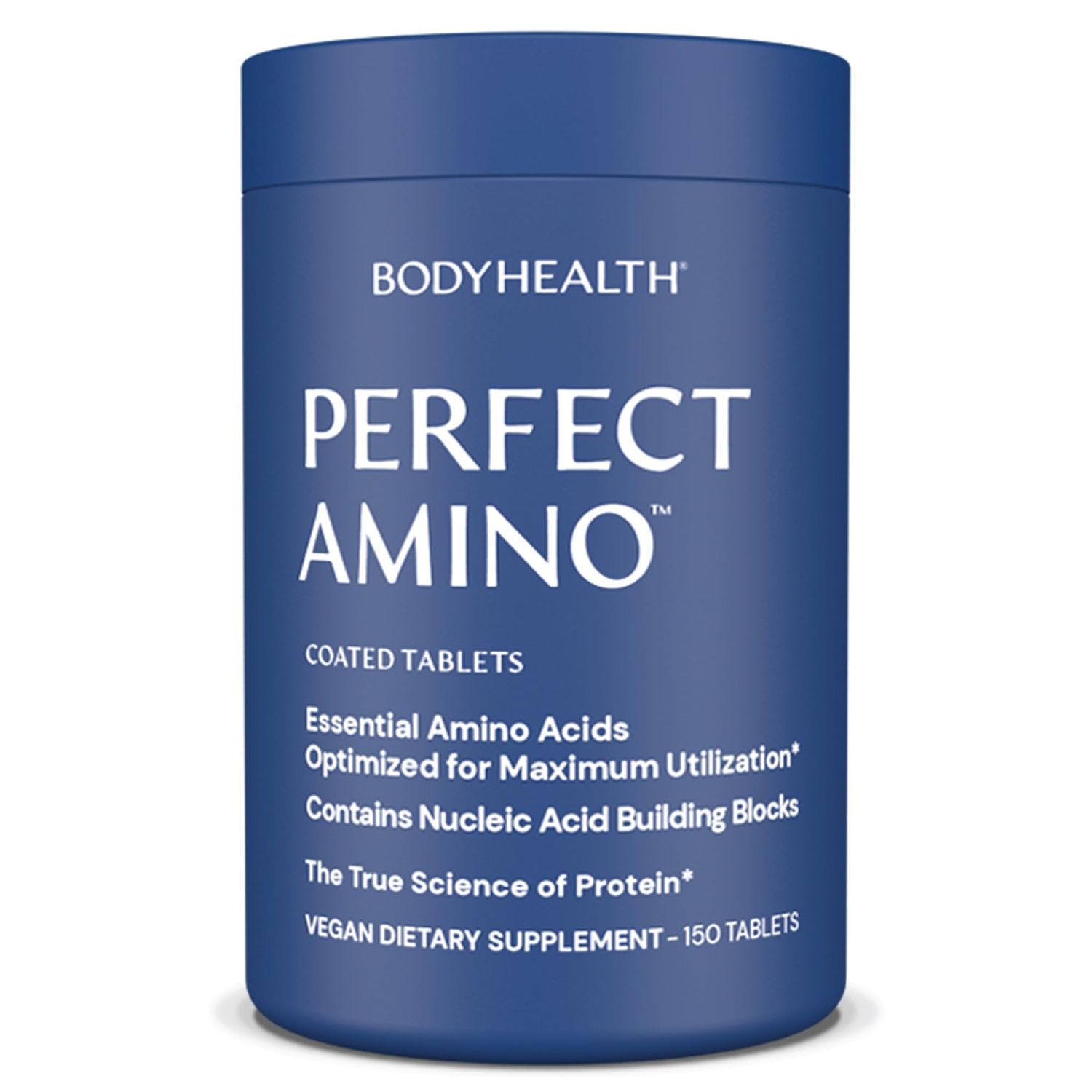 BodyHealth PerfectAmino (150 ct) Easy to Swallow Tablets, Essential Amino Acids Supplement with BCAAs, Vegan Protein for Pre/Post Workout &amp; Muscle Recovery with Lysine, Tryptophan, Leucine, Methionine
