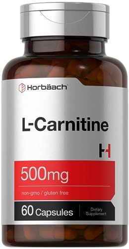 Horbach L Carnitine Supplement 500mg | 60 Capsules | as L-Carnitine L-Tartrate | Non-GMO and Gluten Free
