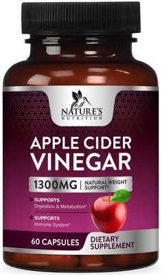 Apple Vinegar Pills for Detox &amp; Cleanse - Vitamin D3 &amp; Zinc - 1877mg per serving - ACV Pills with Joint Immune &amp; Healthy Digestion Support - Gluten Free No Sugar Supplement - 60 Vegetarian Capsules