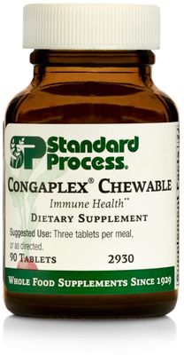 Standard Process Congaplex (Chewable) - Whole Food RNA Supplement, Antioxidant, Immune Support with Thymus, Shiitake, Reishi Mushroom Powder, Organic Sweet Potato, Wheat Germ, and More - 90 Tabs