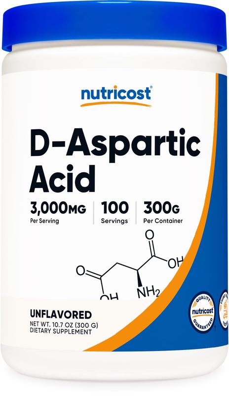 Nutricost D-Aspartic Acid (DAA) Powder 300G - Pure D Aspartic Acid