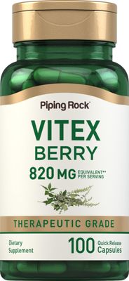 Piping Rock Vitex Chasteberry 820mg | 100 Capsules | Supplement for Women | Fruit Extract | Non-GMO, Gluten Free