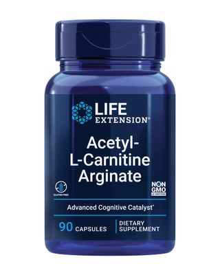 Life Extension Acetyl-L-Carnitine Arginate, Advanced Brain &amp; Nerve Health, Cellular Energy Support, Gluten-Free, Non-GMO, 90 Capsules
