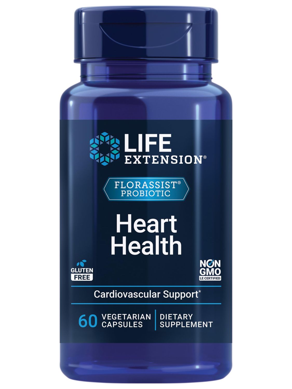 Life Extension FLORASSIST Probiotic Heart Health, Lactobacillus reuteri 30242, Promotes Heart Health and Already Healthy Cholesterol Levels, Gluten-Free, Non-GMO, Vegetarian, 60 Capsules
