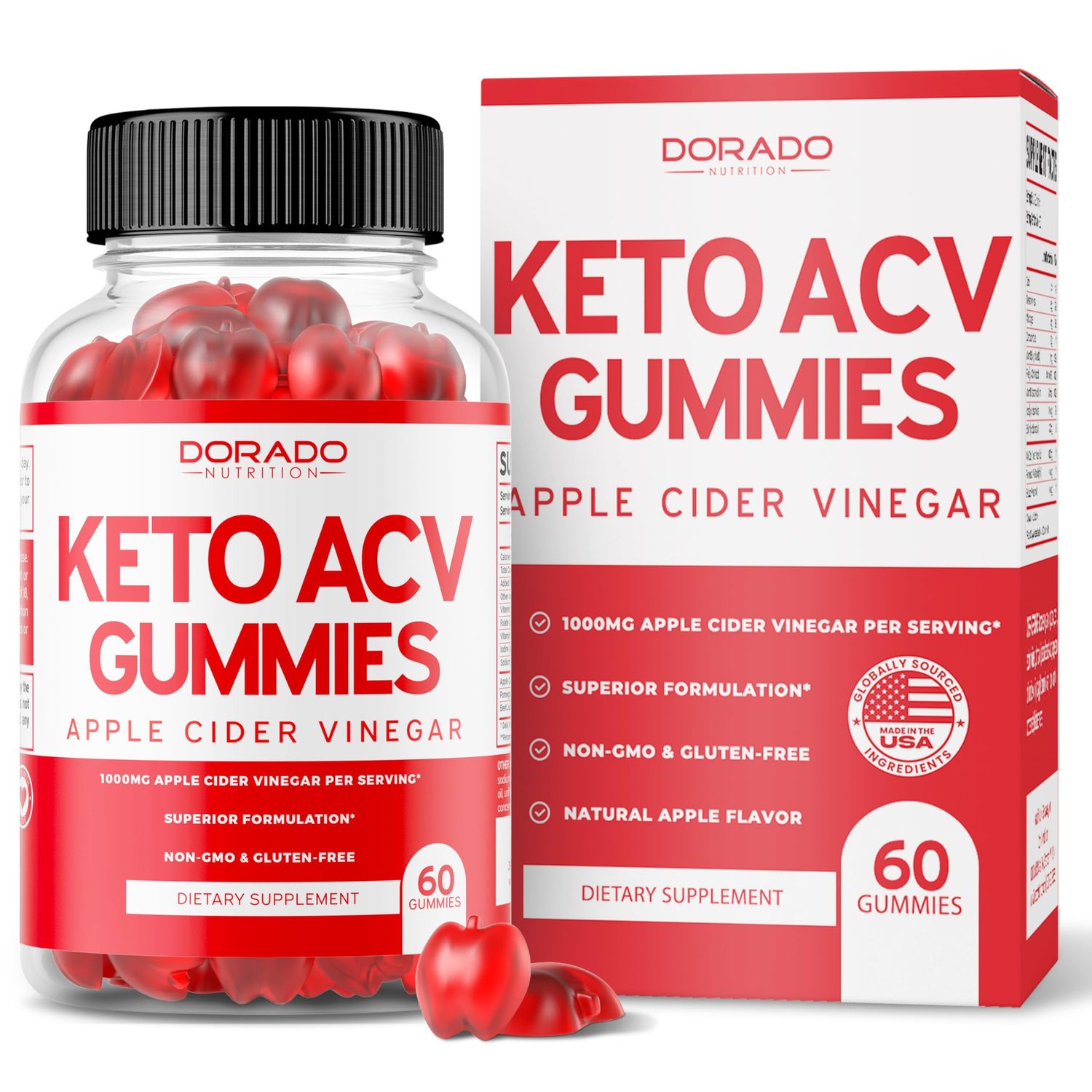 Keto ACV Gummies Advanced Weight Loss (1000mg) Acv Keto Gummies - Weight Loss Gummies - Acv Keto Gummies for Weight Loss - Advanced Keto Acv Gummies - USA Made - Non GMO &amp; Vegan - (60 Count)