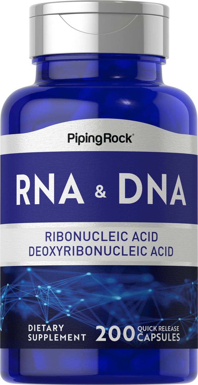 Piping Rock RNA DNA Supplement | 200 Capsules | Ribonucleic Acid &amp; Deoxyribonucleic Acid Complex | Non-GMO, Gluten Free