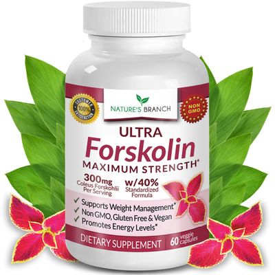 100% Ultra Pure Forskolin for Weight Management Maximum Strength | Coleus Forskohlii Root Extract Powder, 40% Standardized Lean Supplement for Men &amp; Women, Premium Extreme Boost Complex - 60 Capsules