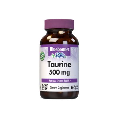 Bluebonnet Taurine 500 mg Vitamin Capsules, 50 Count