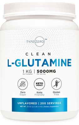 Type Zero L Glutamine Powder KG, 5000mg Serving Size - 6-Month Supply, L-Glutamine Supplement for Gut Health, Gastrointestinal Lining Support &amp; Recovery for Women/Men - Vegan, Gluten Free, No Fillers