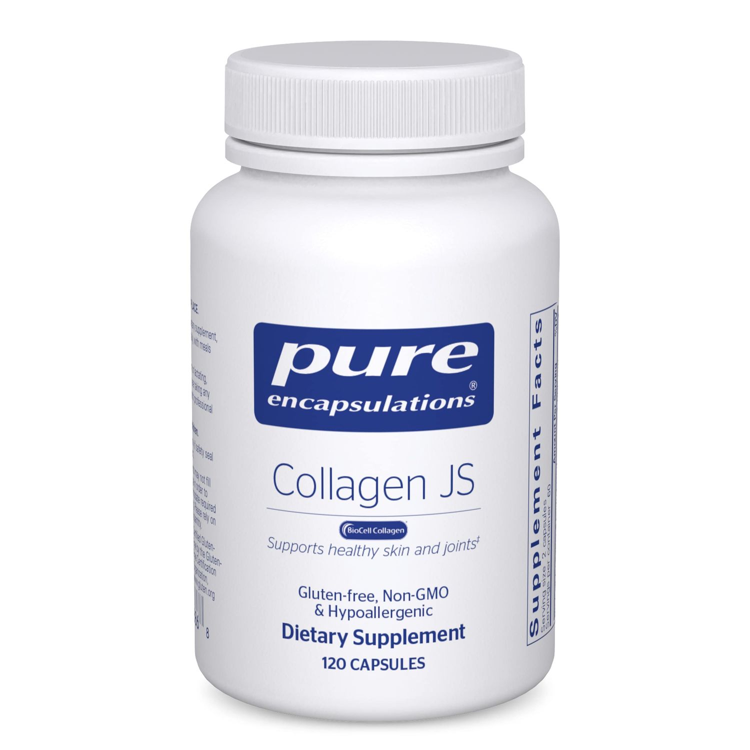 Pure Encapsulations Collagen JS - Skin &amp; Joint Health* - 1,000 mg Hydrolyzed Biocell Collagen - Gluten Free &amp; Non-GMO - 120 Capsules