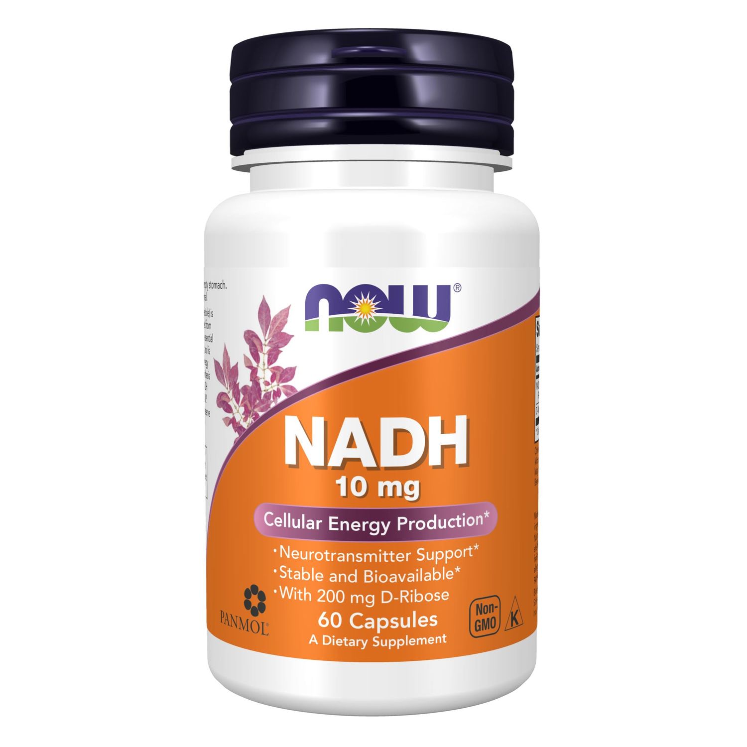NOW Supplements, NADH (Reduced Nicotinamide Adenine Dinucleotide) 10 mg with 200 mg D-Ribose, 60 Veg Capsules