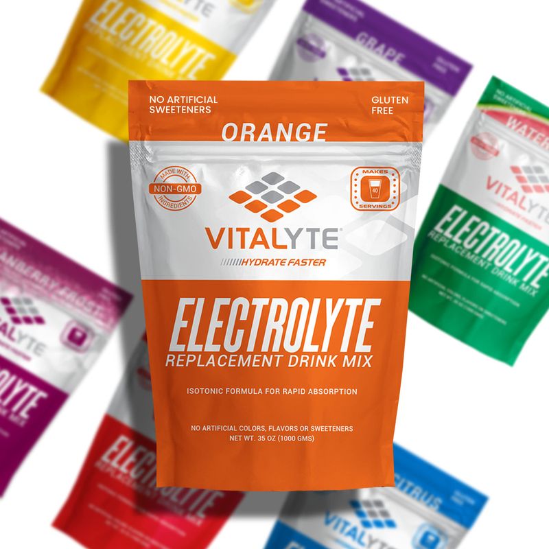 Vitalyte Electrolyte Powder Drink Mix, Isotonic Electrolyte Hydration Mix, Gluten Free Post Workout Powder Mix, Pack of 1, 35 oz., Orange Flavor
