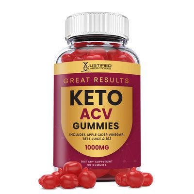 Justified Laboratories Great Results Keto ACV Gummies 1000MG with Pomegranate Juice Beet Root B12 60 Gummys