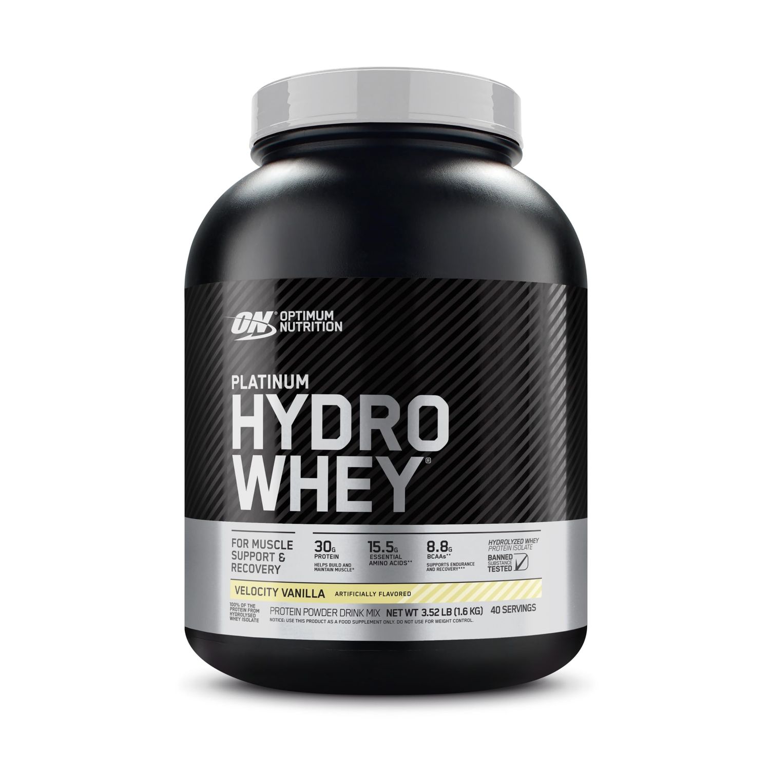 Optimum Nutrition Platinum Hydrowhey Protein Powder, 100% Hydrolyzed Whey Isolate Powder, Flavor: Velocity Vanilla, 3.5 Pounds (Packaging May Vary)