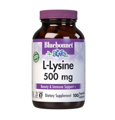 Bluebonnet Nutrition L-Lysine 500mg, for Healthy Immune Function, Supports Collagen Synthesis, Soy-Free, Gluten-Free, Non-GMO, Kosher Certified, Vegan, 100 Capsules