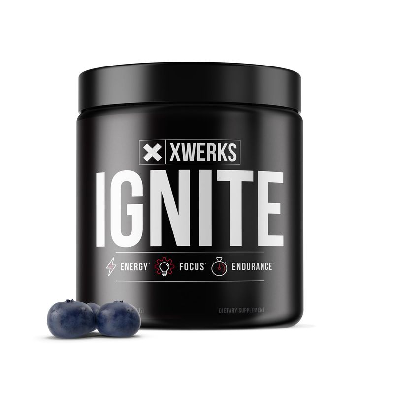 Xwerks Ignite Blue Razz Pre Workout Powder - Best Natural Keto Pre-Workout for Women and Men with Explosive Energy - Gluten Free Preworkout Blend for Endurance and Stamina -150 mg Caffeine 30 Servings