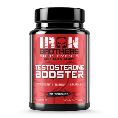 Iron Brothers Supplements Testosterone Booster for Men, 90 Capsules | Testosterone Supplements for Men to Enhance Muscle Growth | Estrogen Blocker | Promotes Fat Loss & Increase Performance - 30 Days