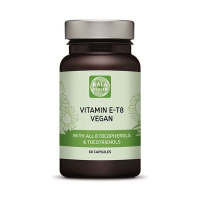 Kala Health Unique Vegan Formula with All 8 Tocopherols and Tocotrienols Vitamin E - Contains no PAHs, Heavy Metals, Contaminants or Preservatives - Certified Sustainable - Hair, Scars and Skin