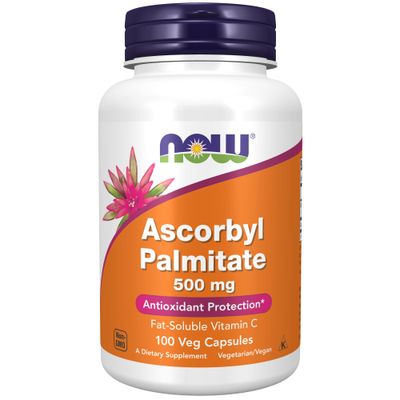 NOW Supplements, Ascorbyl Palmitate 500 mg, Esterified Vitamin C, Antioxidant Protection*, 100 Veg Capsules