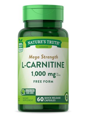 Nature&#39;s Truth L-Carnitine 1000mg | 60 Capsules | Mega Strength | Free Form | Non-GMO &amp; Gluten Free Supplement