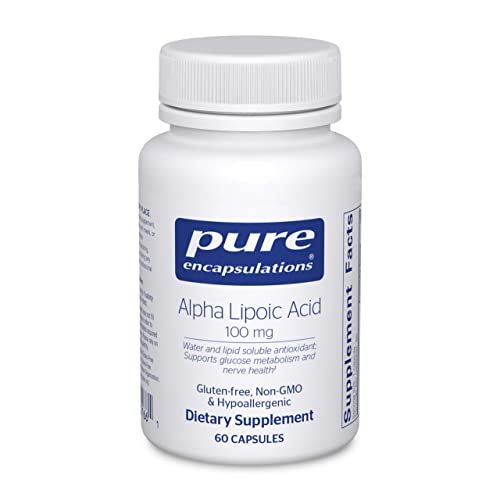 Pure Encapsulations Alpha Lipoic Acid 100 mg | ALA Supplement for Liver Support, Antioxidants, Nerve and Cardiovascular Health, Free Radicals, and Carbohydrate Support* | 60 Capsules