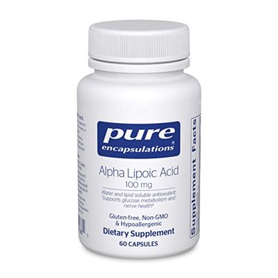 Pure Encapsulations Alpha Lipoic Acid 100 mg | ALA Supplement for Liver Support, Antioxidants, Nerve and Cardiovascular Health, Free Radicals, and Carbohydrate Support* | 60 Capsules