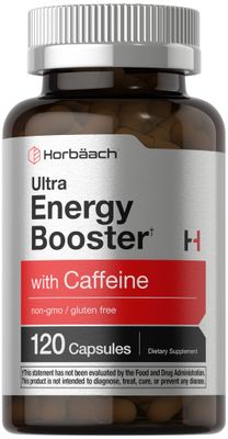 Horbach Energy Supplement | 120 Capsules | with Caffeine, Ginseng &amp; Vitamin B12 | Daily Energy Booster Pills | Non-GMO, Gluten Free