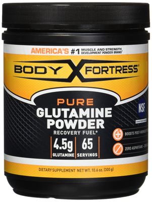 Body Fortress 100% Pure Glutamine Powder, 300g Jar (1ct), Nutrient Replenishment Powder for Post-Workout Recovery Glutamine Supplement